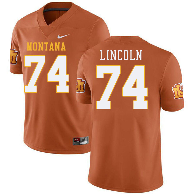 Montana Grizzlies #74 Kukila Lincoln College Football Jerseys Stitched Sale-Throwback